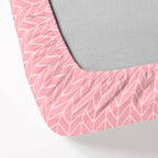 Blush Pink Minimal Geometric King Fitted Bedsheet with 2 Pillow Covers - Soft & Elegant (72x78x10 inches)
