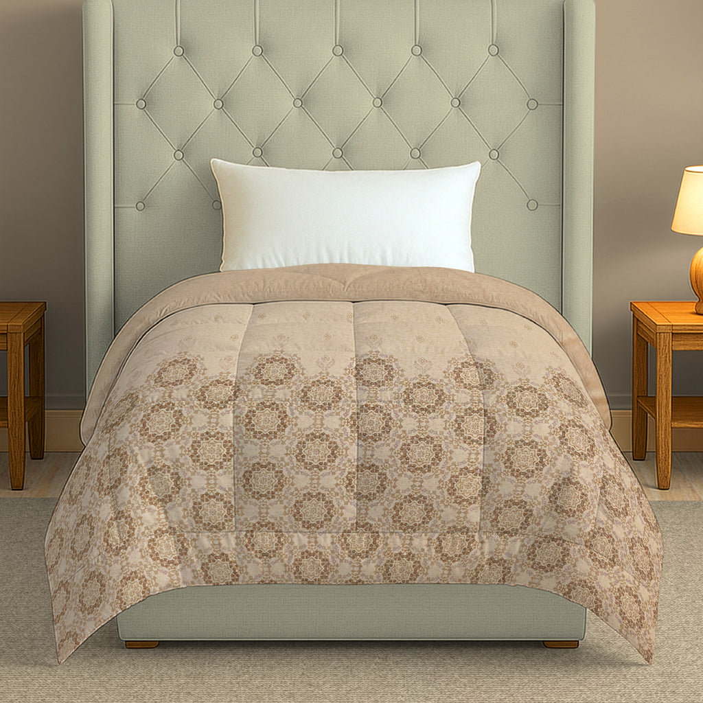 Cozy Cotton Mandala Red Single Winter Quilt