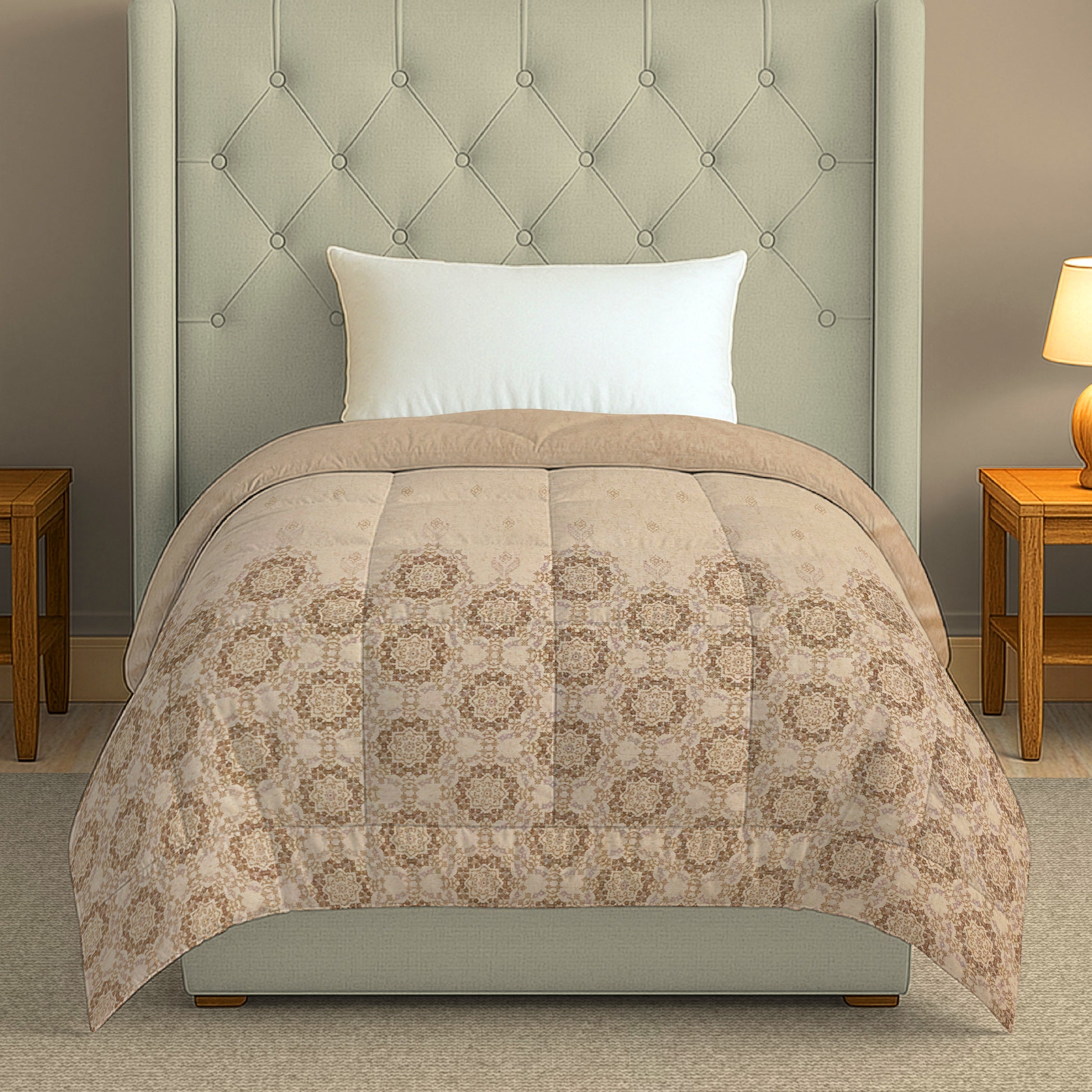 Cozy Cotton Mandala Red Single Winter Quilt