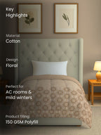 Cozy Cotton Mandala Grey Single AC Quilt