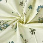 Ivory White Teal Floral 240 TC Cotton Bedsheet with 2 Pillow Covers