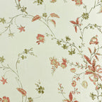 Ivory White Coral Floral 240 TC Cotton Bedsheet with 2 Pillow Covers