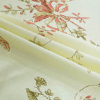 Ivory White Coral Floral 240 TC Cotton Bedsheet with 2 Pillow Covers