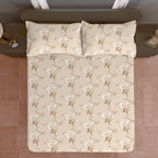 Peach Beige Pink Floral 240 TC Cotton Bedsheet with 2 Pillow Covers