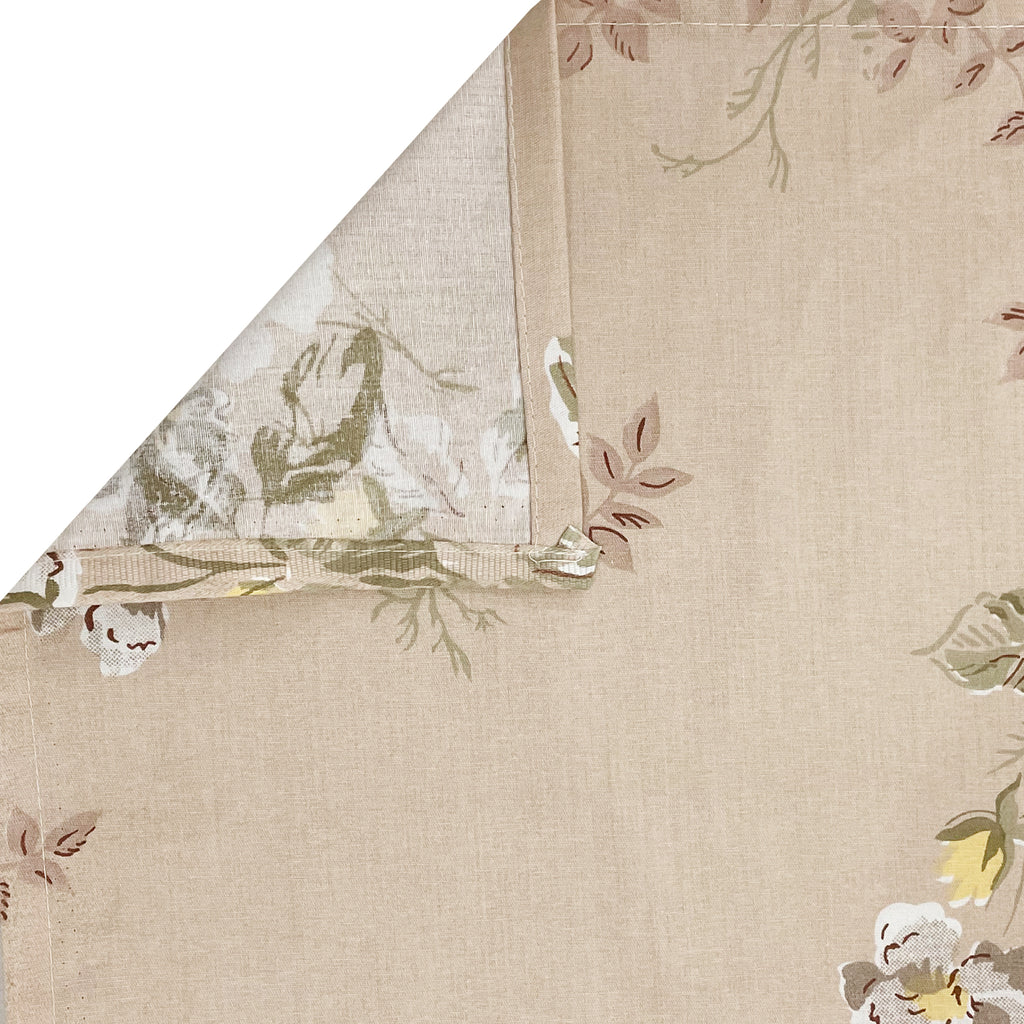 Peach Beige Pink Floral 240 TC Cotton Bedsheet with 2 Pillow Covers