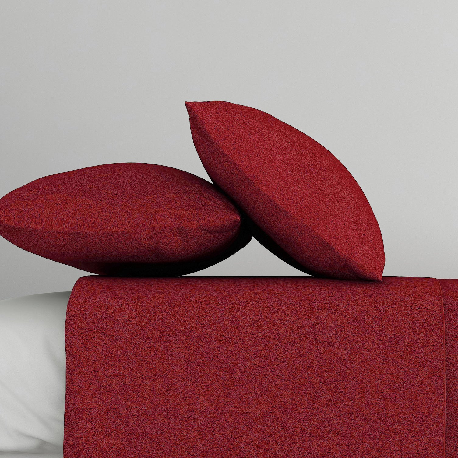 Solid Maroon Thermal Single Bedsheet with Matching Pillow Cover (60x90 inches)