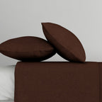 Solid Brown Thermal King Fitted Bedsheet with 2 Matching Pillow Cover (72x78x10 inches)