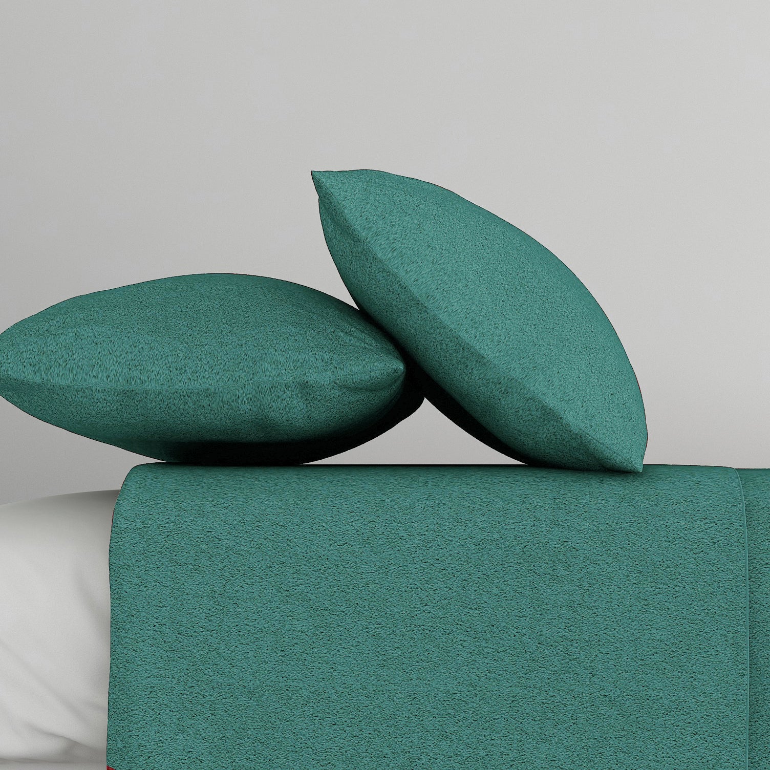 Solid Teal Green Thermal Single Bedsheet with Matching Pillow Cover (60x90 inches)