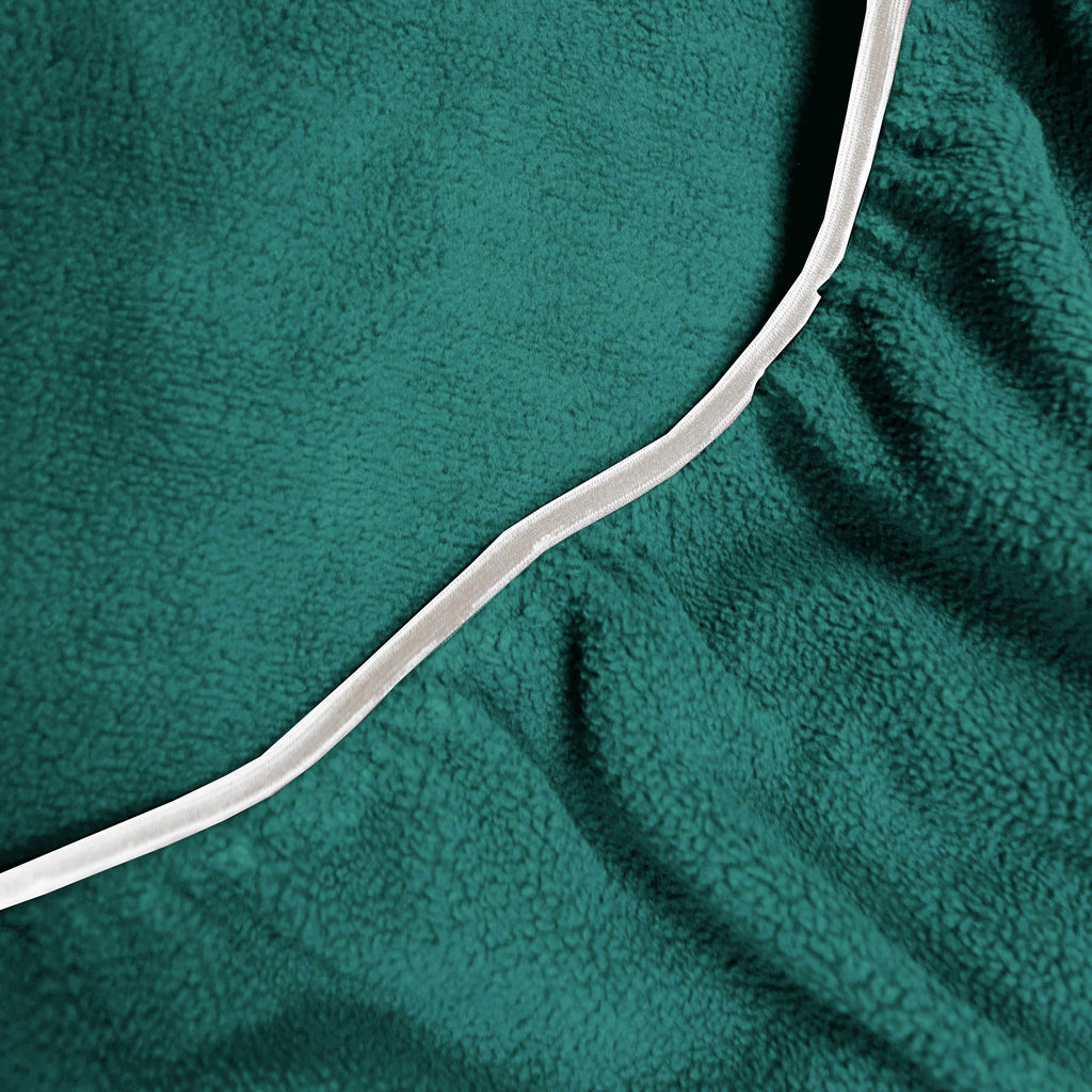 Solid Teal Green Thermal King Fitted Bedsheet with 2 Matching Pillow Cover (72x78x10 inches)