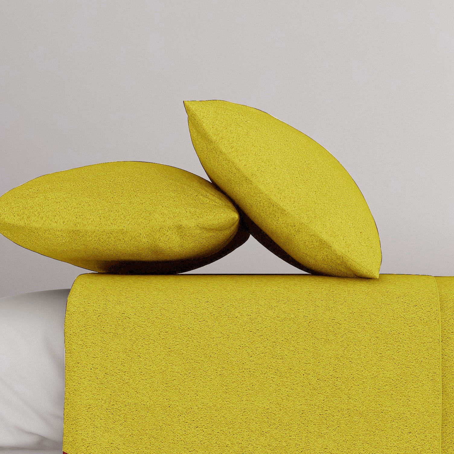 Solid Yellow Thermal Single Bedsheet with Matching Pillow Cover (60x90 inches)