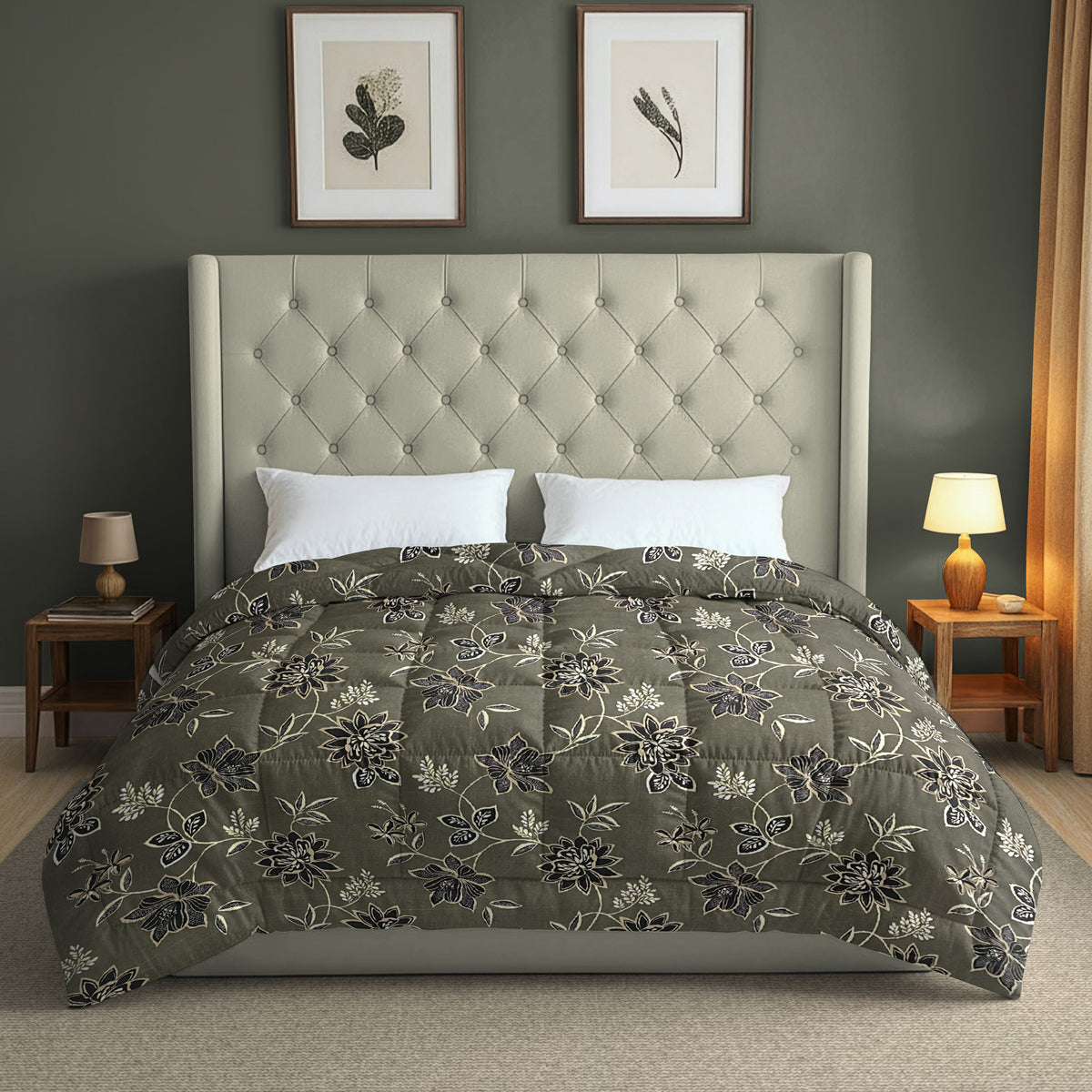Superior Comfort Blended Cotton AC Quilt 150 GSM Grey Pack of 1