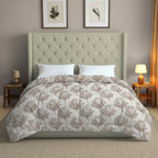 Basic Comfort Geometric Microfibre AC Quilt 150 GSM Beige Pack of 1