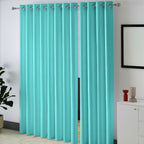 Teal Serenity 110 GSM Polyester 60% Blackout Eyelet Curtain