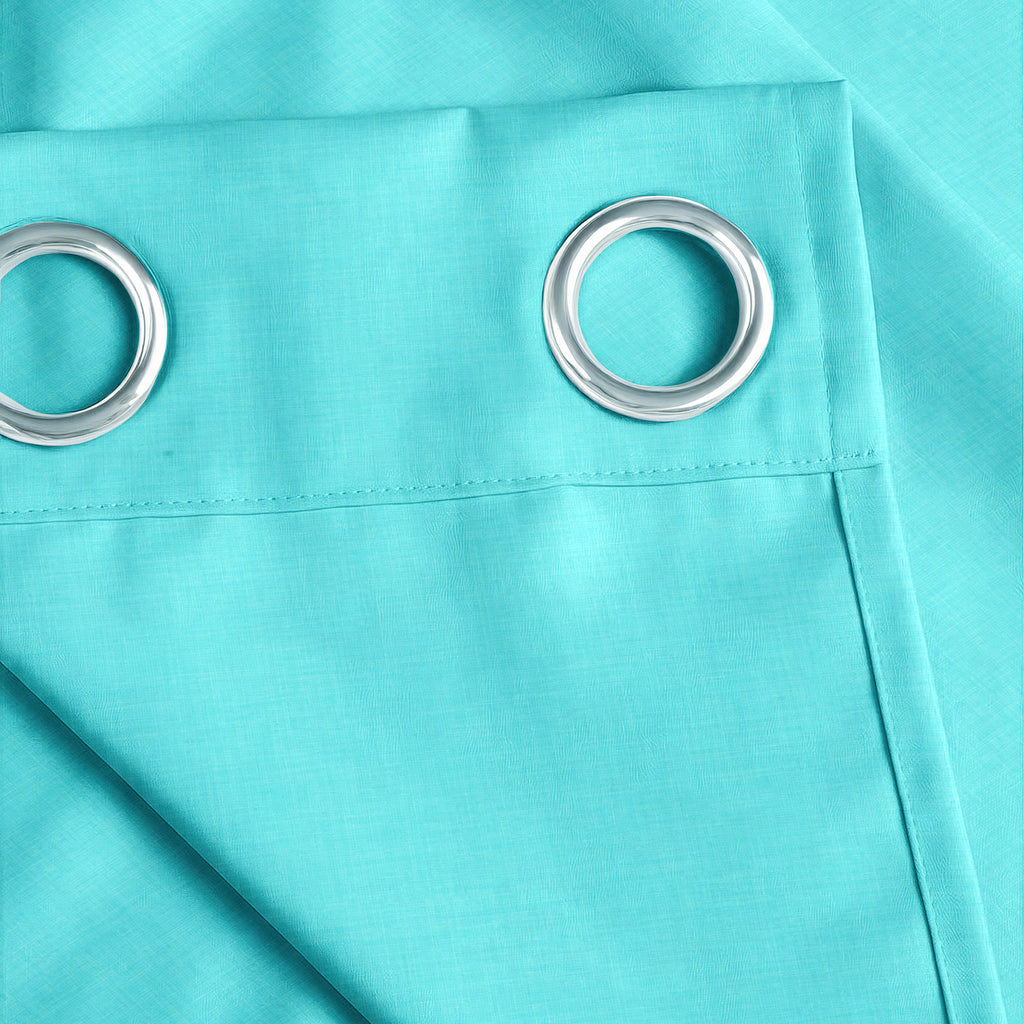 Teal Serenity 110 GSM Polyester 60% Blackout Eyelet Curtain