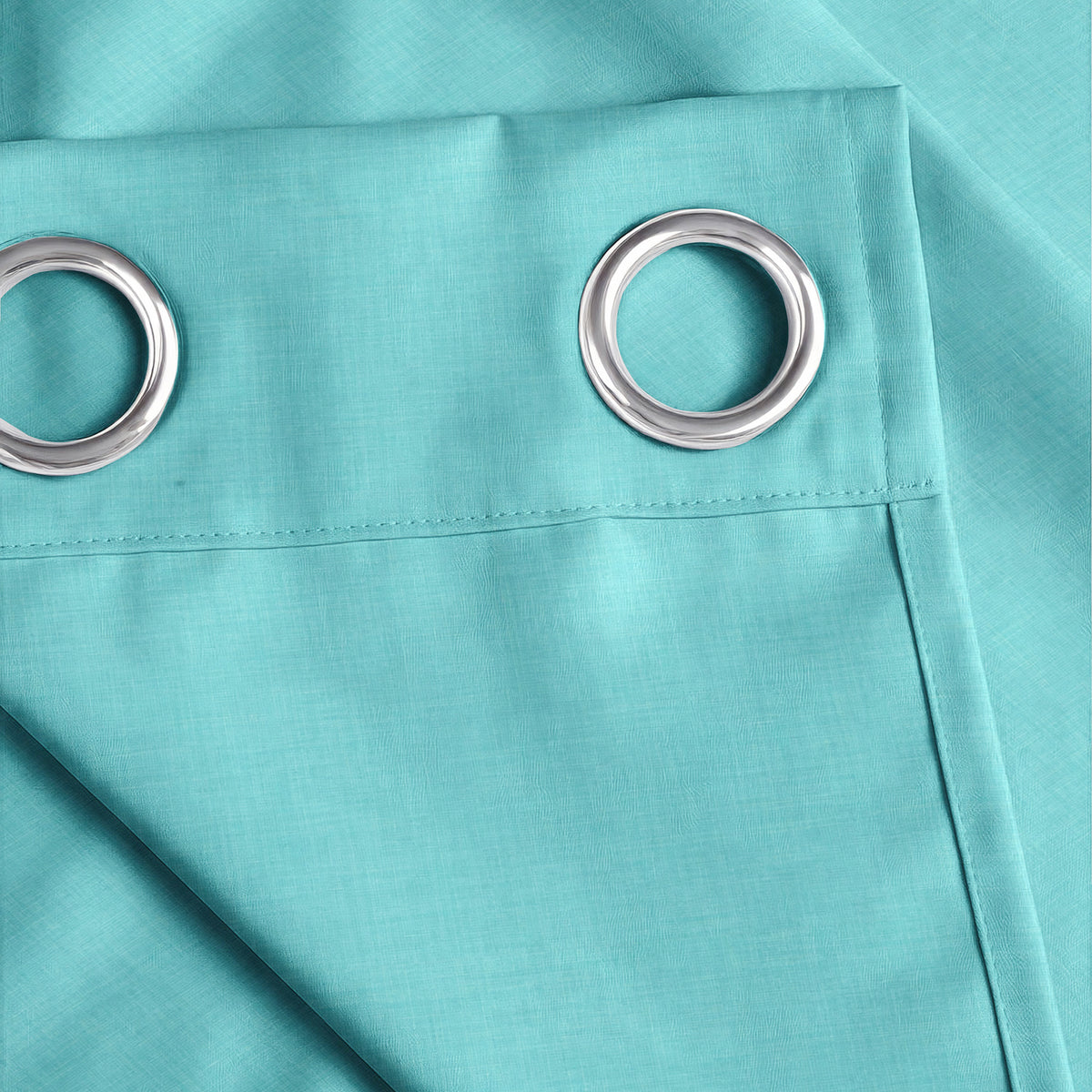 Teal Serenity 110 GSM Polyester 60% Blackout Eyelet Curtain
