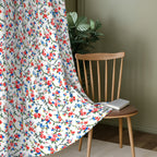 Ivory Multicolour Meadow Vine 330 GSM Polyester 90% Blackout Eyelet Curtain
