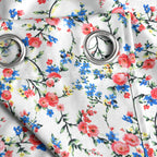 Ivory Multicolour Meadow Vine 330 GSM Polyester 90% Blackout Eyelet Curtain