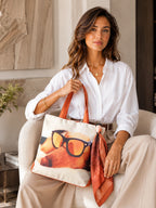 Sunkissed Pup - Quirky Dog Print Tote with Sunglasses & Wrap