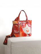 Retro Muse - Pop Art Tote with Scarf Accent