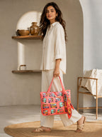 Desi Ride Vibes - Rickshaw Pop Art Tote with Quirky Wrap