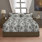 Elegant Majesty - Grey 120TC 100% Cotton Floral Double Queen (90x100 Inches)