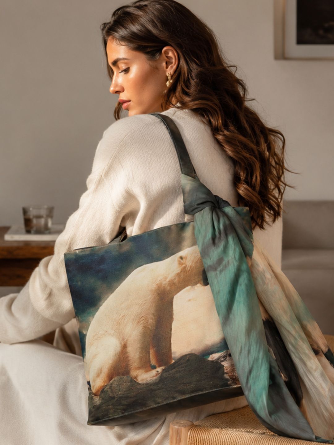 Winter Whisper - Scenic Polar Bear Tote Bag & Wrap