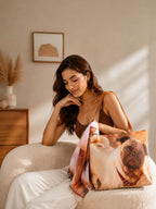 Paw-sitive Mood - Pug Portrait Tote with Blush Pink Wrap