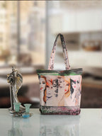 Urban Muse - Artistic Portrait Print Tote Bag with Contemporary Chic Appeal