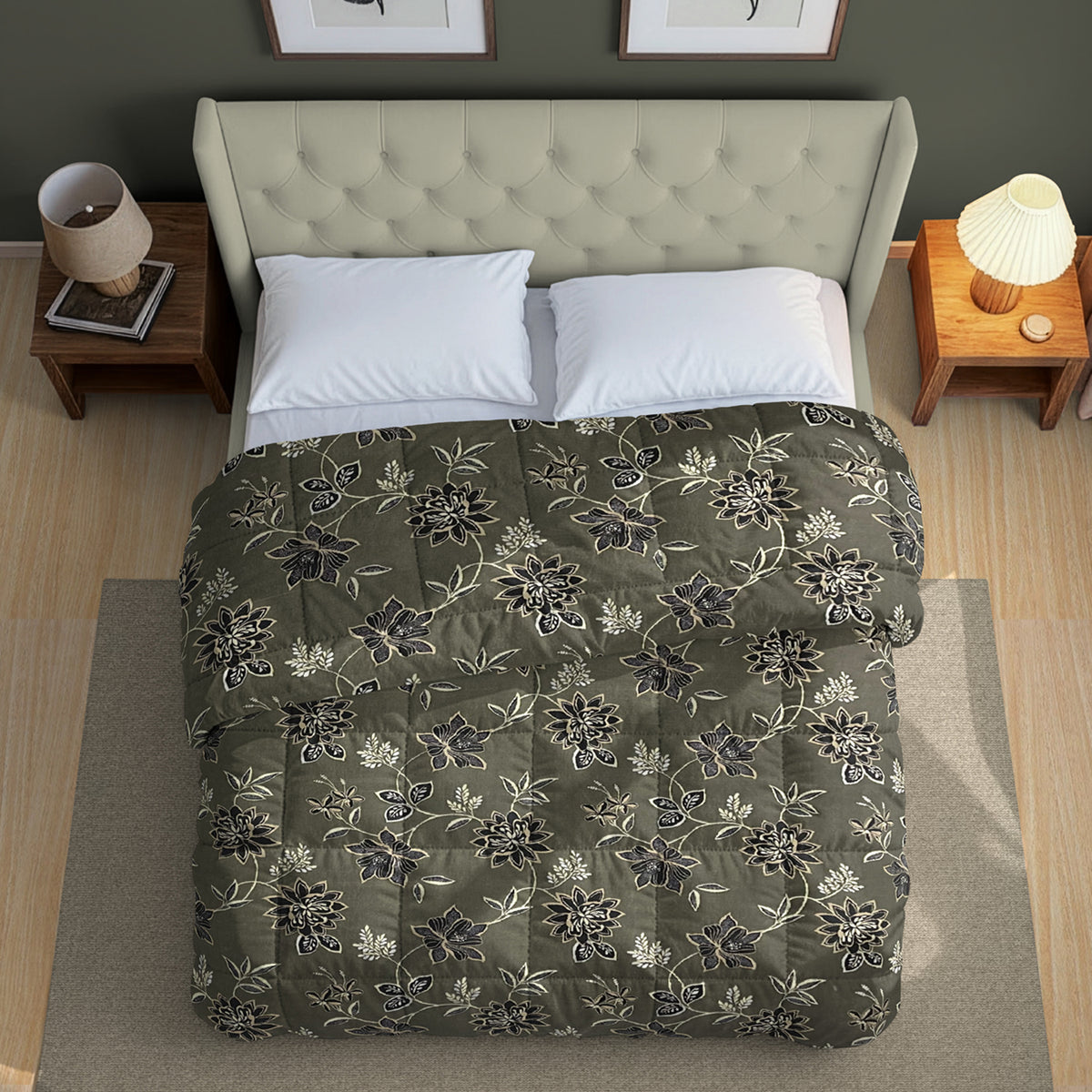 Superior Comfort Blended Cotton AC Quilt 150 GSM Grey Pack of 1