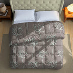 Premium Striped 100% Cotton AC Quilt 150 GSM Grey Pack of 1