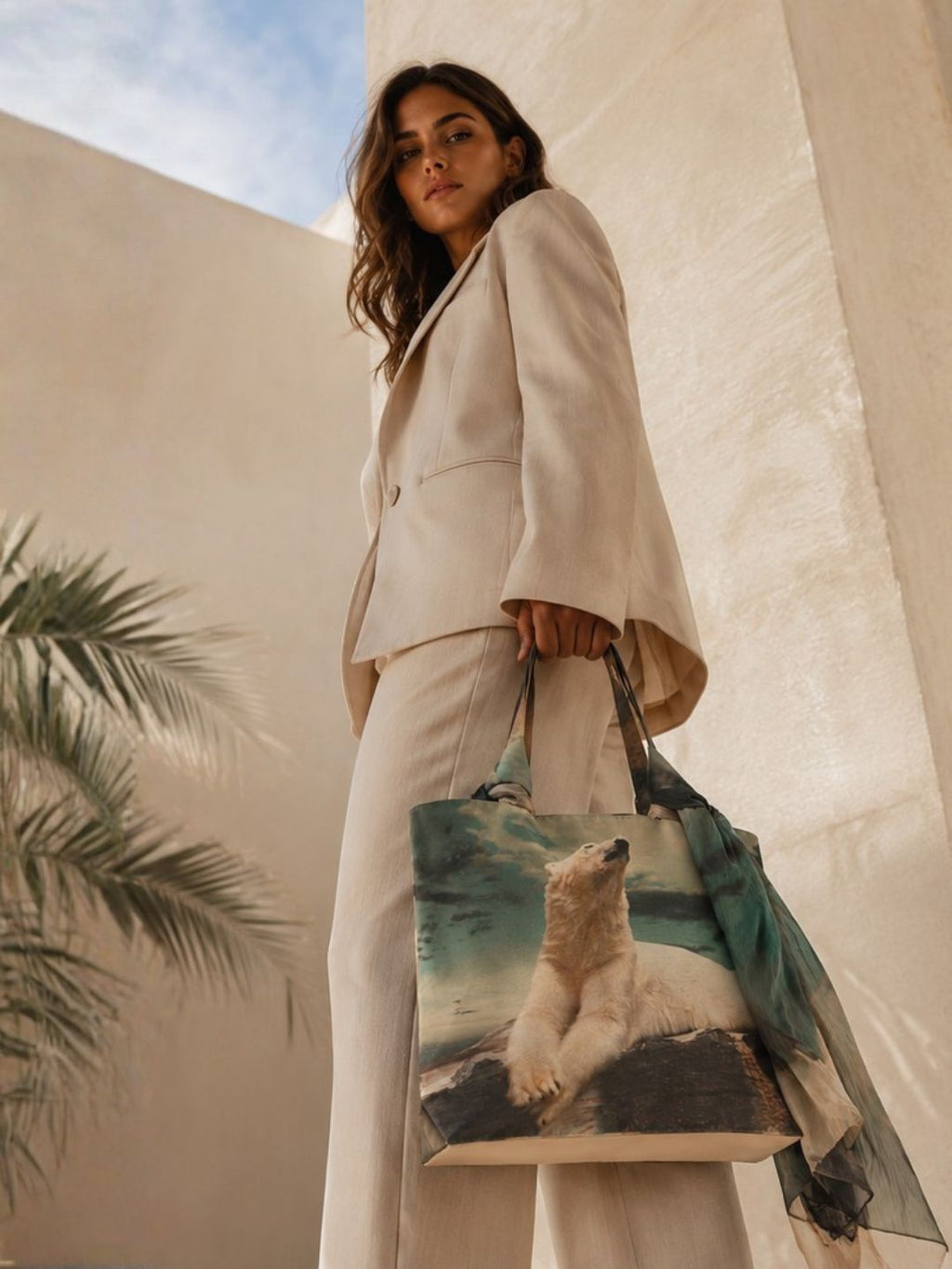 Winter Whisper - Scenic Polar Bear Tote Bag & Wrap