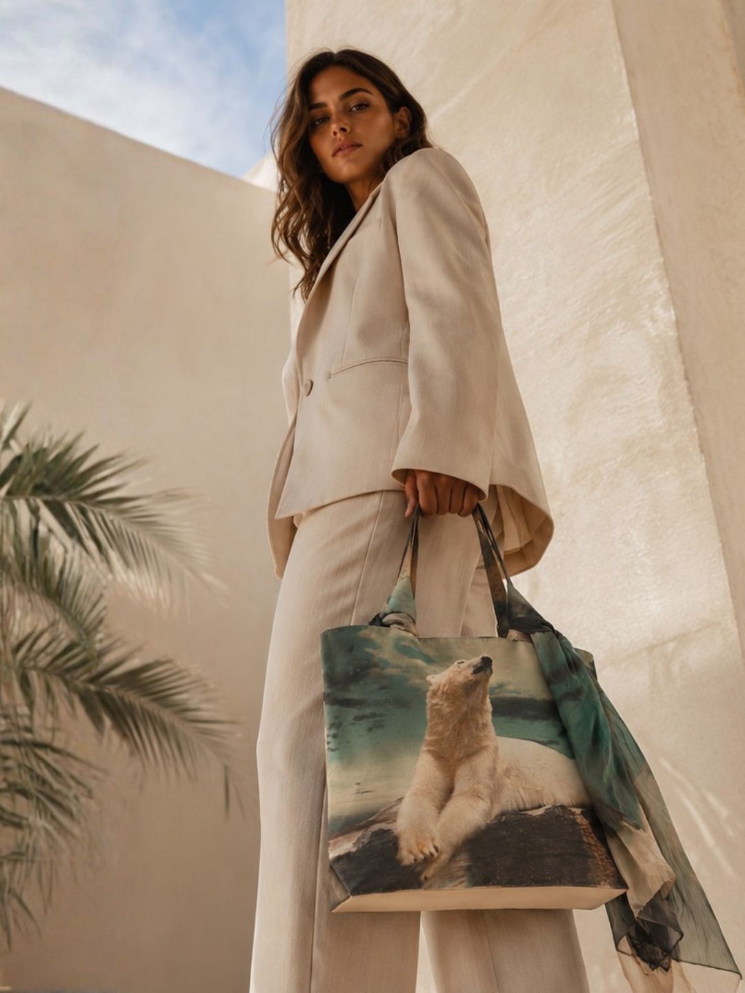 Winter Whisper - Scenic Polar Bear Tote Bag & Wrap