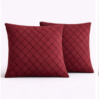 Swayam Maroon Diamond Quilted Cushion Cover 24x24 Inches Set of 2
