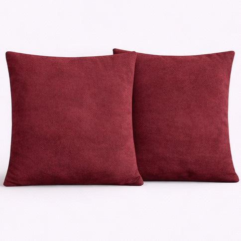 Swayam Maroon Diamond Quilted Cushion Cover 24x24 Inches Set of 2