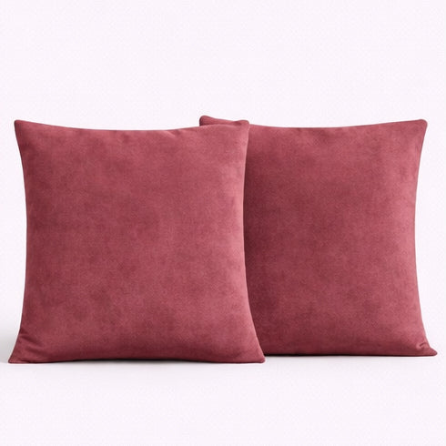 Swayam Dusty Rose Diamond Quilted Cushion Cover 12x12 Inches Set of 2