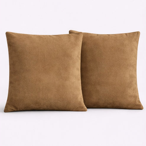 Swayam Camel Brown Diamond Quilted Cushion Cover 24x24 Inches Set
