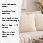 Swayam Cream Diamond Quilted Cushion Cover 24x24 Inches Set of 2