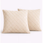Swayam Cream Diamond Quilted Cushion Cover 24x24 Inches Set of 2