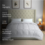 Premium Abstract Pure Cotton AC Quilt 150 GSM Grey Pack of 1