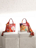 Retro Muse - Pop Art Tote with Scarf Accent