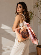 Paw-sitive Mood - Pug Portrait Tote with Blush Pink Wrap