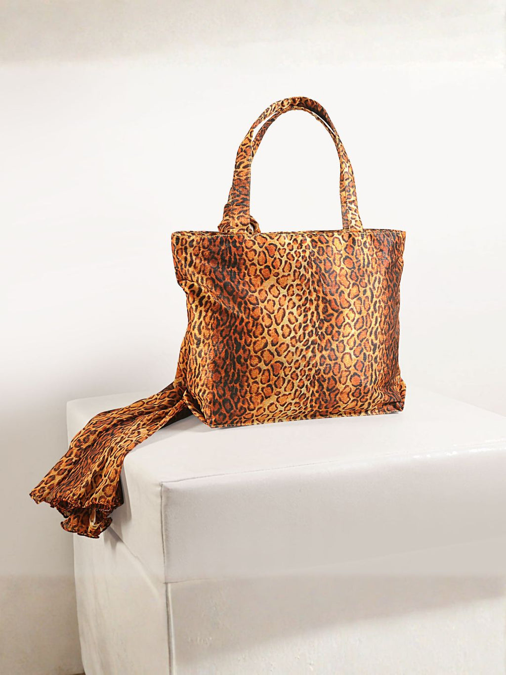 Fierce & Fabulous - Leopard Print Tote Bag with Matching Scarf