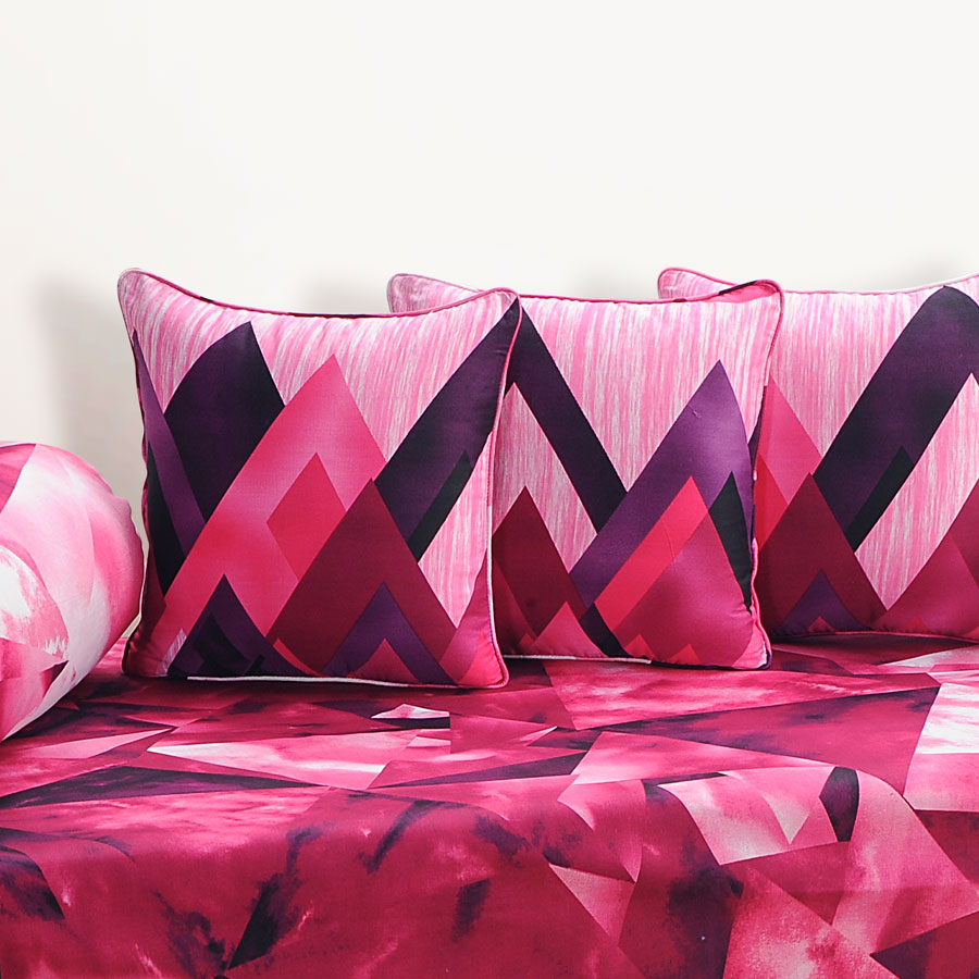 Floral Printed Multicolor Cushion Covers - Set of 5