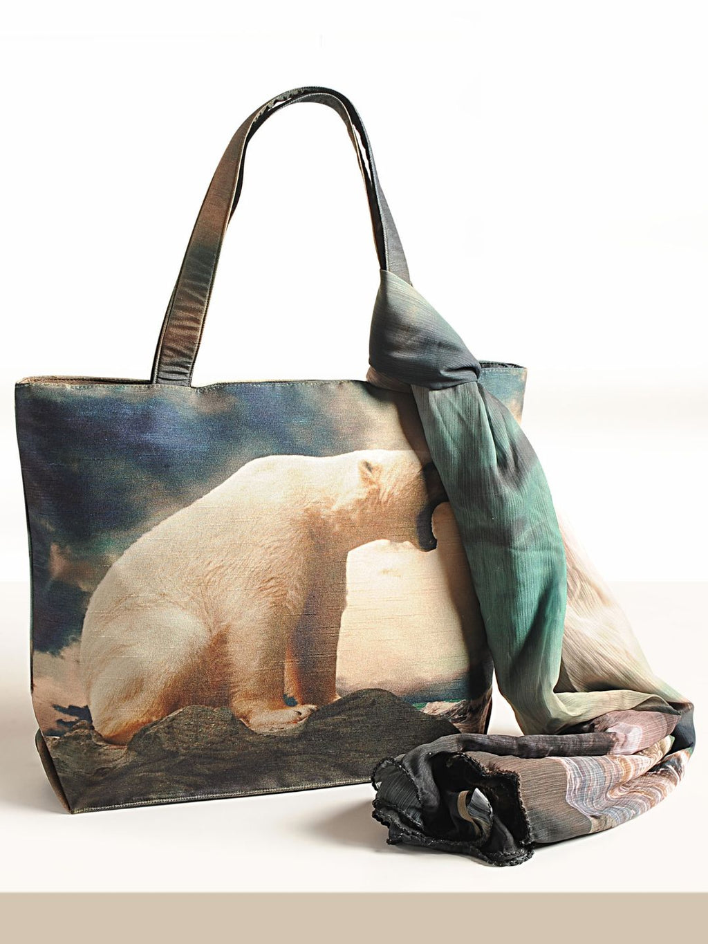 Winter Whisper - Scenic Polar Bear Tote Bag & Wrap