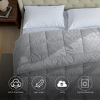 Premium Abstract Pure Cotton AC Quilt 150 GSM Grey Pack of 1