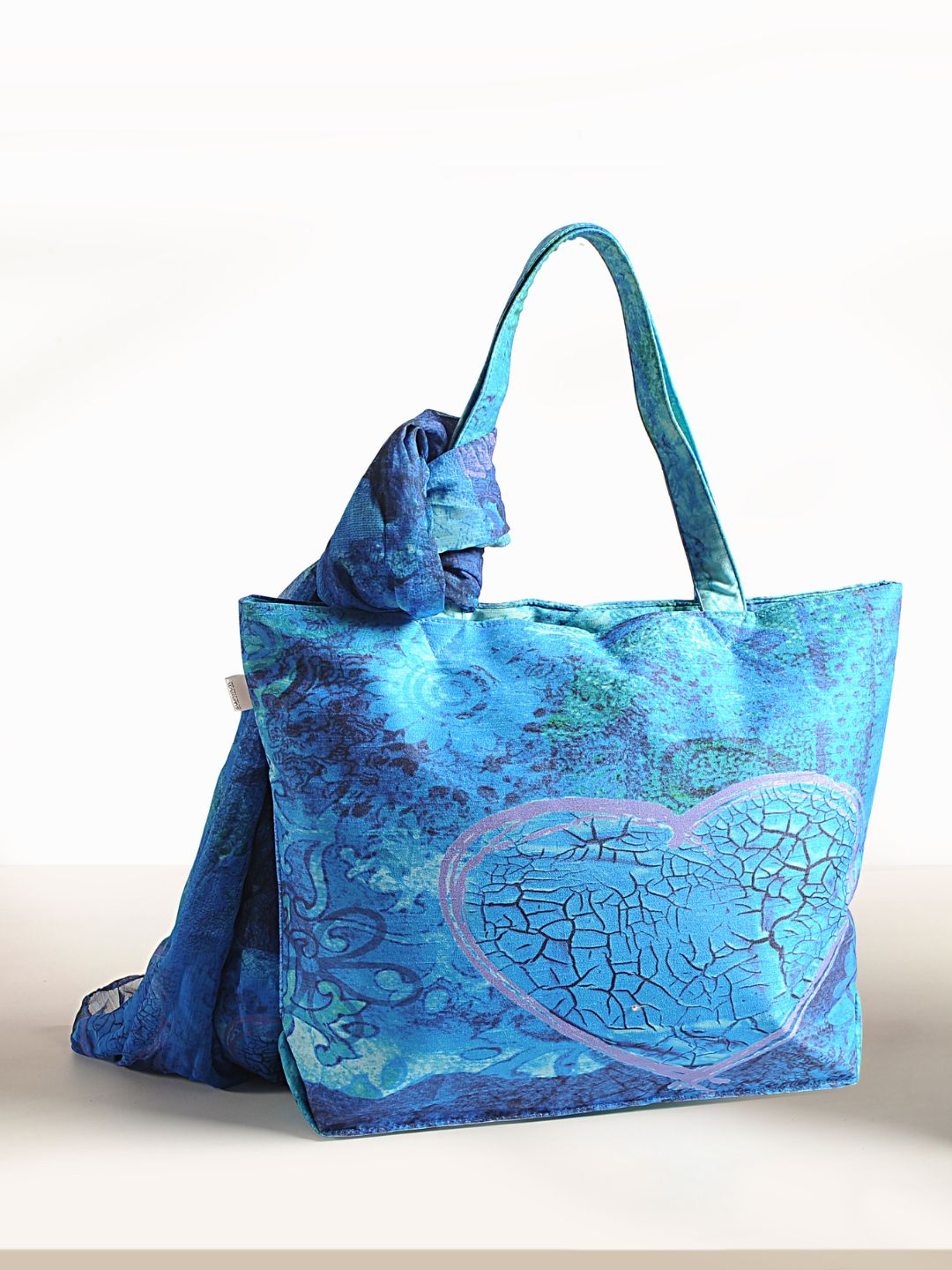 Blue Tranquility - Majestic Elephant Tote with Breezy Scarf