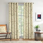 Ivory Black Typography Tales 240 GSM Polyester 80% Blackout Eyelet Curtain
