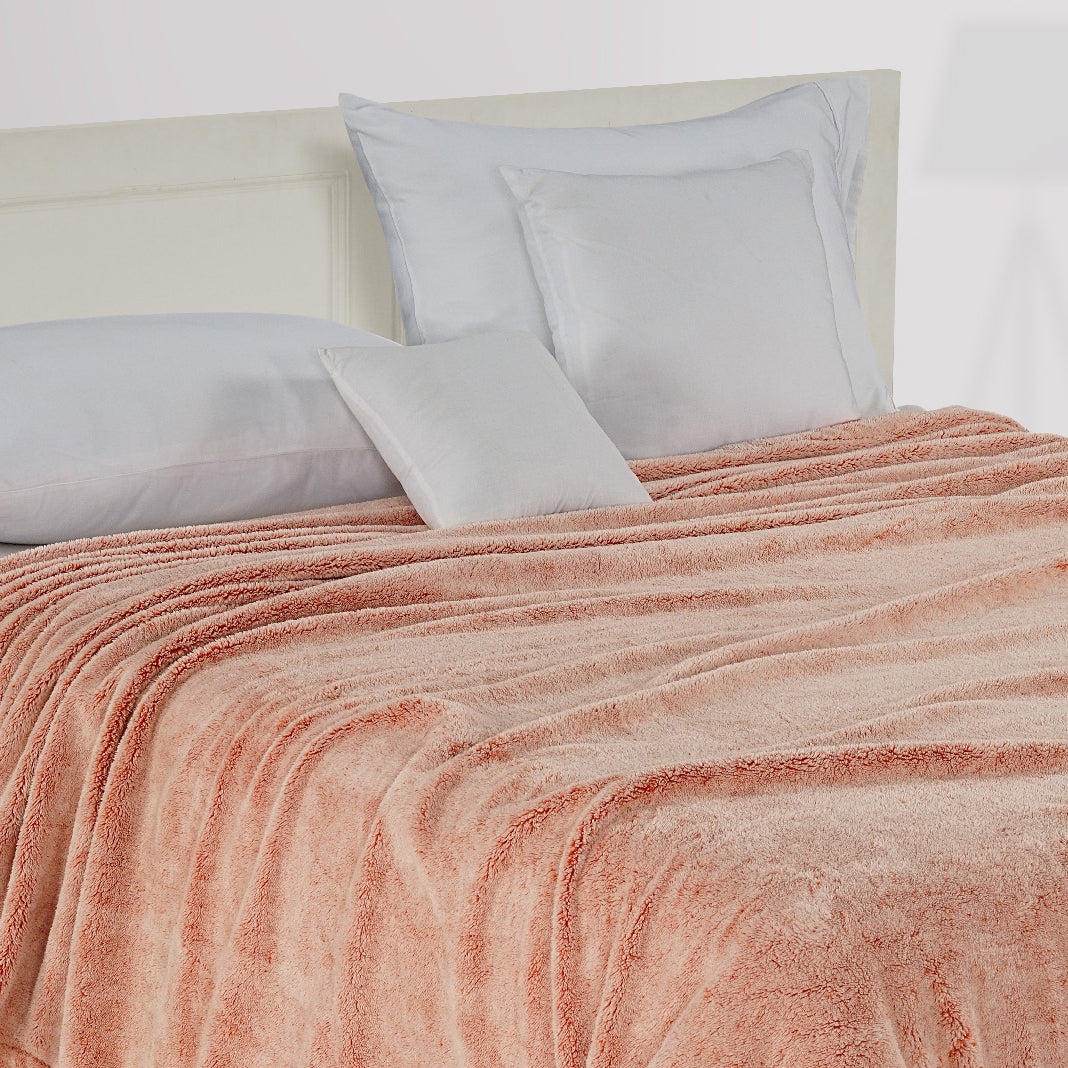 Polar fleece 300 GSM Peach Ac room Dohar _60 x 90 inches