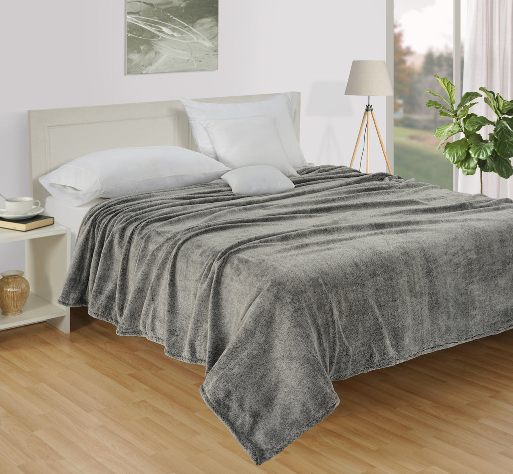 Polar fleece 300 GSM Grey Ac room Dohar _90 x 100 inches