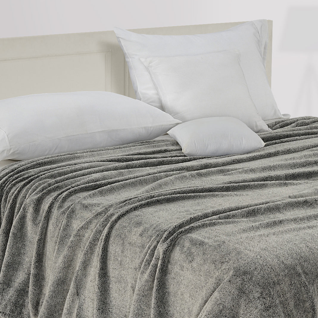 Polar fleece 300 GSM Grey Ac room Dohar _90 x 100 inches